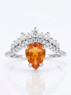 Citrine ring, size 7, 925 Sterling Silver Charmed Aroma